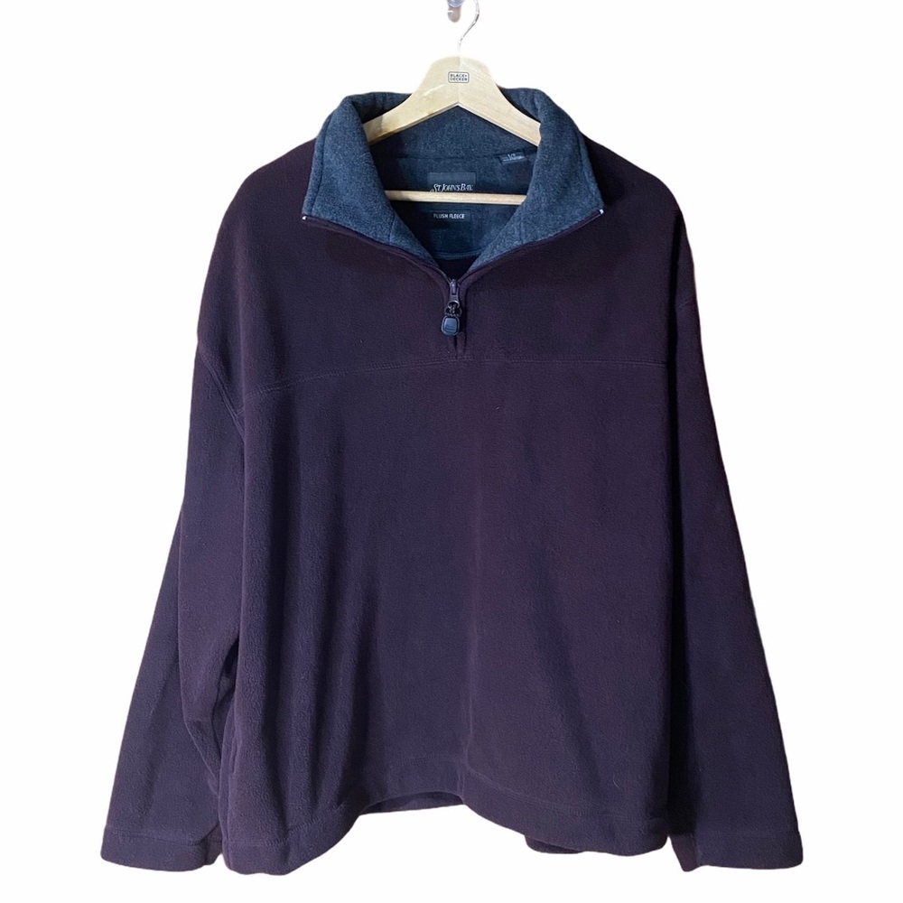 St. John's Bay: Men's Plush Fleece Pullover 1/4 Zip Up Jacket Sweater Large